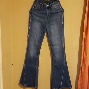 Fashion nova Studded flare jeans